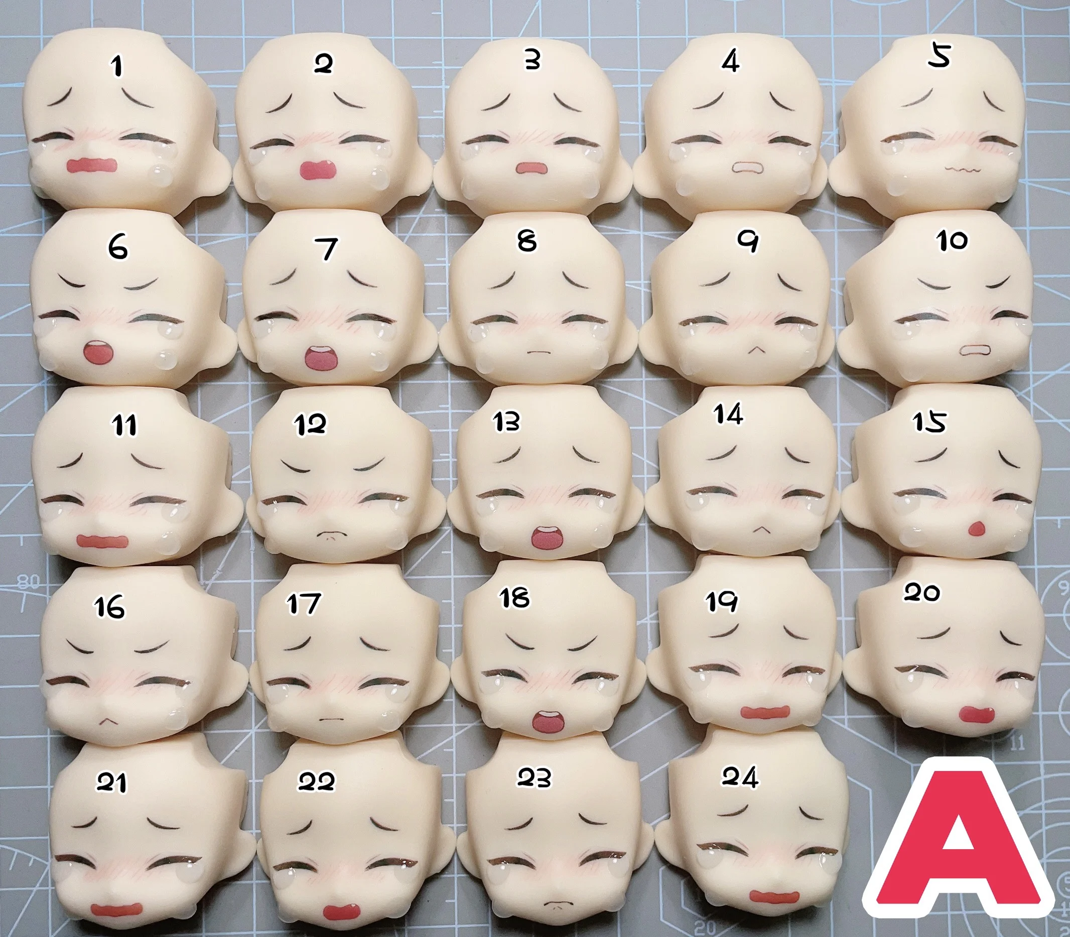 

Kawaii Crying Tears Face Faceplate Ob11 YMY GSC Clay Man Face Water Sticker handmade Doll Accessories