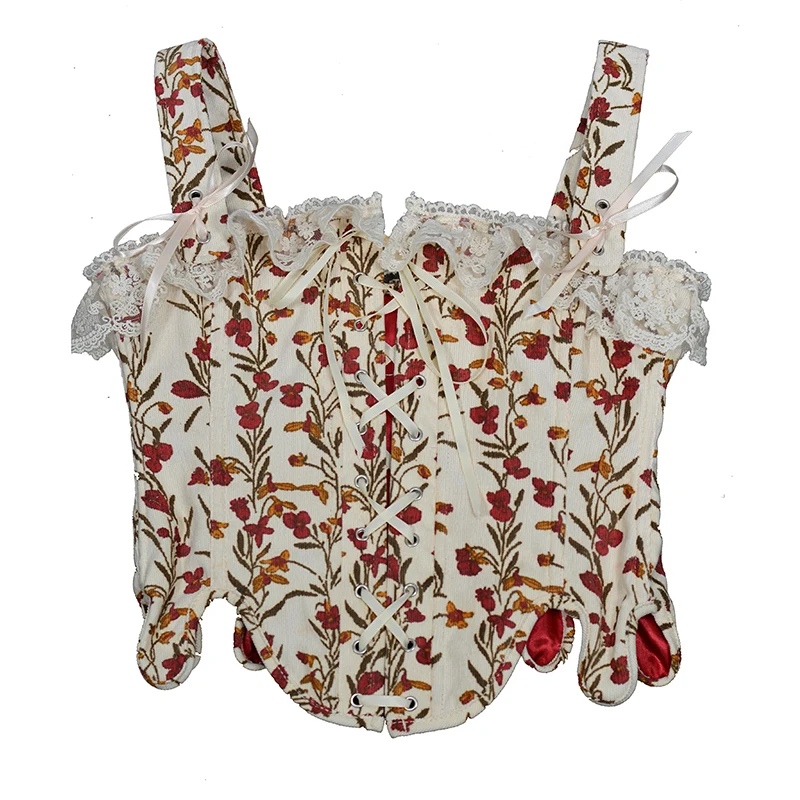 Винтажные корсеты и бюстье женская кофта с цветочным принтом свитер пуш-ап в