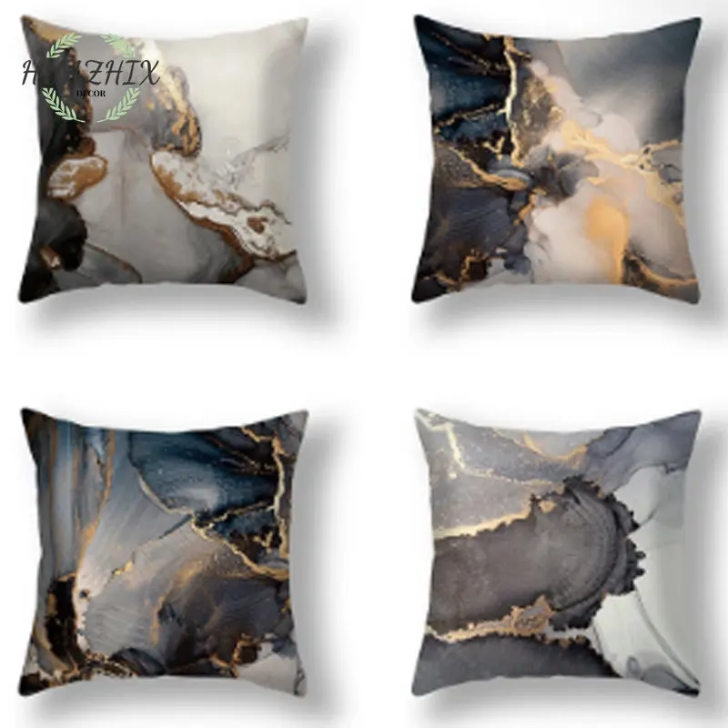 

Modern Light Luxury Pillow Cover Simple Fashion Marble Pattern Office Car Pillowcase Bedroom Home Decorative Pillows for Sofa