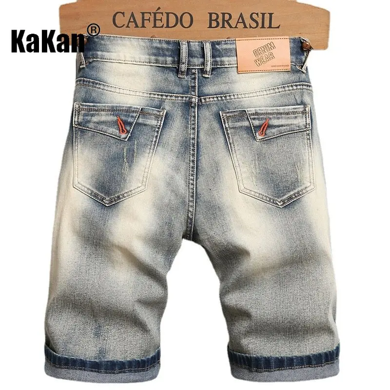 Kakan - New Summer Collage Capris Jeans for Men, Stylish and Slim Fit Mid Rise Jeans K19-TY1006
