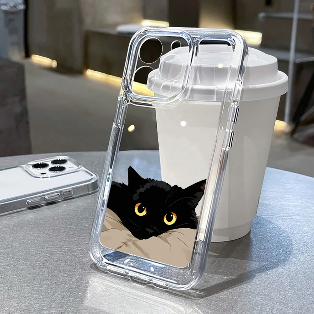 Фото Черный кот, забавная пара, модный чехол для телефона для Redmi 12 13C 14C 15C 5G 13 14 для Xiaomi Redmi Note 14 13 12 11 10 Pro 4G Fundas №2