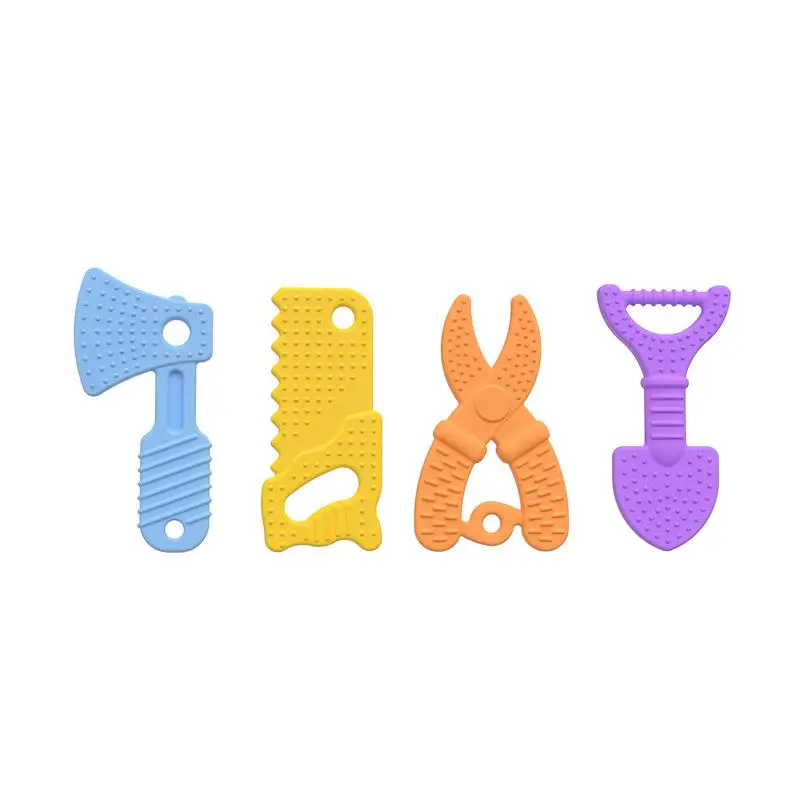 

4pcs Baby Teething Toys For Soothing Teeth Silicone Baby Sensory Toys Infant Chew Toys To Soothe Babies Sore Gums Sensory