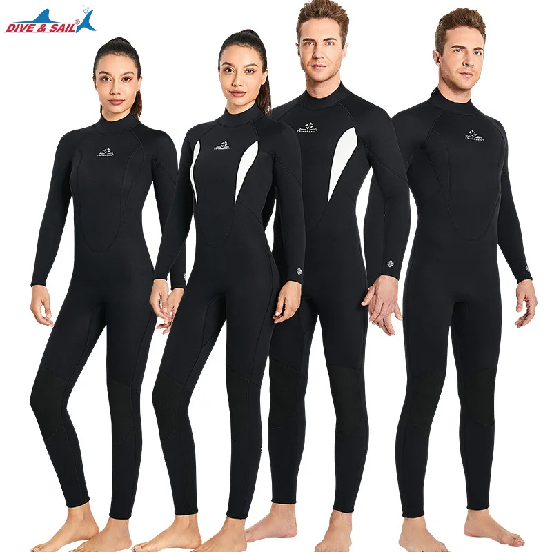 

Dive-sail Men and Women 3mm Neoprene Wetsuit Full Body Long Sleeve Back Zip Diving Suit Thermal Suit for Surfing Snorkeling New
