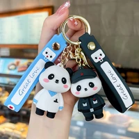 panda keychain cute anime lanyard car personalized key charm bag pendant wedding new year party gift for girlfriend doctor