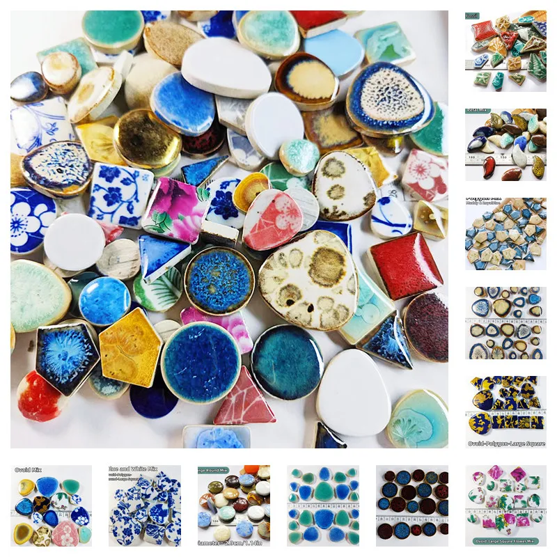 4 унции/114 г, искусственная керамическая плитка разной формы, толщина 5 мм/дюйма, Ovoid/многоугольная/круглая/квадратная, материалы для рукоделия «сделай сам»