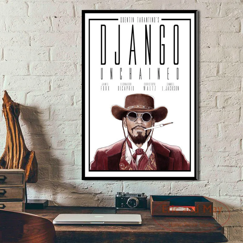 

Django Unchained Quentin Tarantino Classic Movie Series Vintage Art Painting Vintage Canvas Poster Wall Home Decor