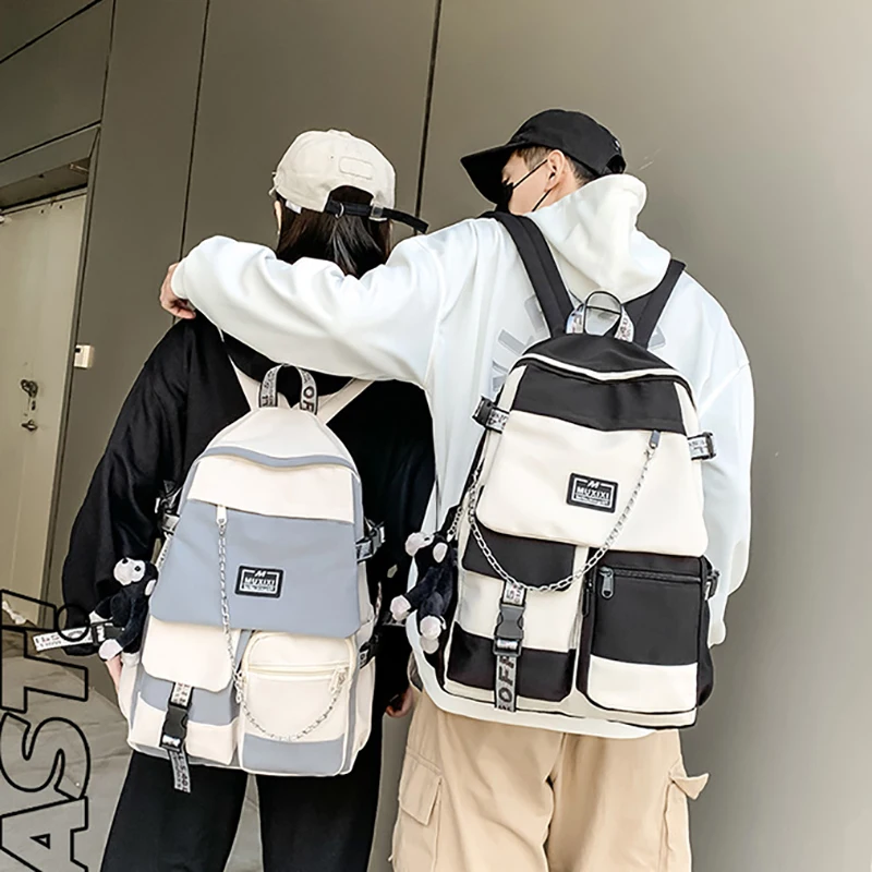 Harajuku Style Backpack For Teenage Boy Girls High School bag Student Unisex Backpack Large Capacity New School Computer Bags