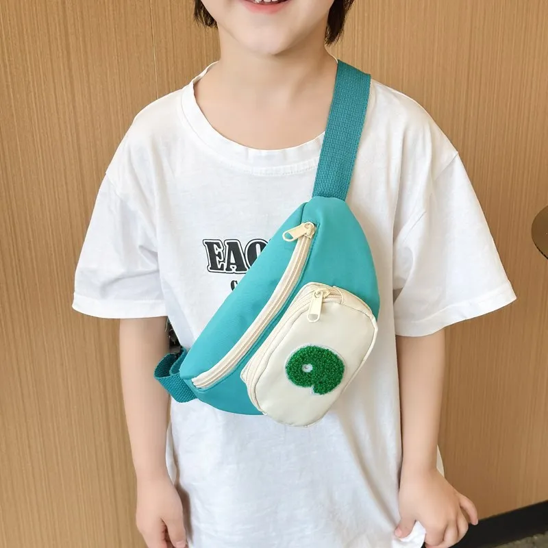 Простая нейлоновая нагрудная сумка для мальчиков модная детская поясная сумочка