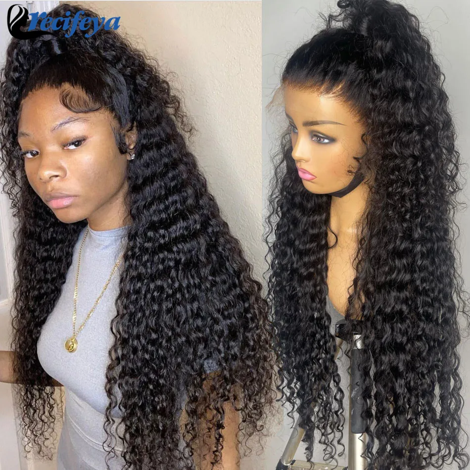 Deep Wave Lace Front Wigs Humam Hair For Black Women HD 13x4 Lace Front Wig Remy Deep Wave Curly Human Hair Lace Front Wigs