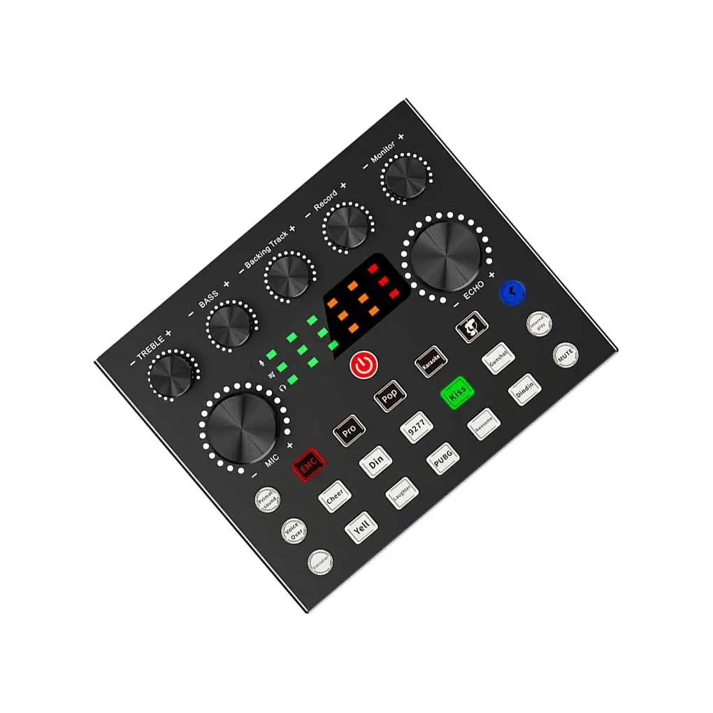

Audio Mixer Bass Volume Adjustable Mixing Console Gaming Sound Card