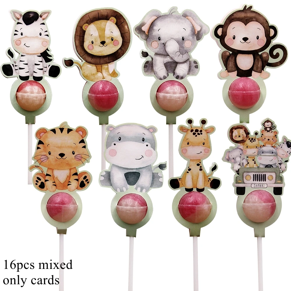 

Картонные карты-держатели для конфет Partism, животные, джунгли, сафари