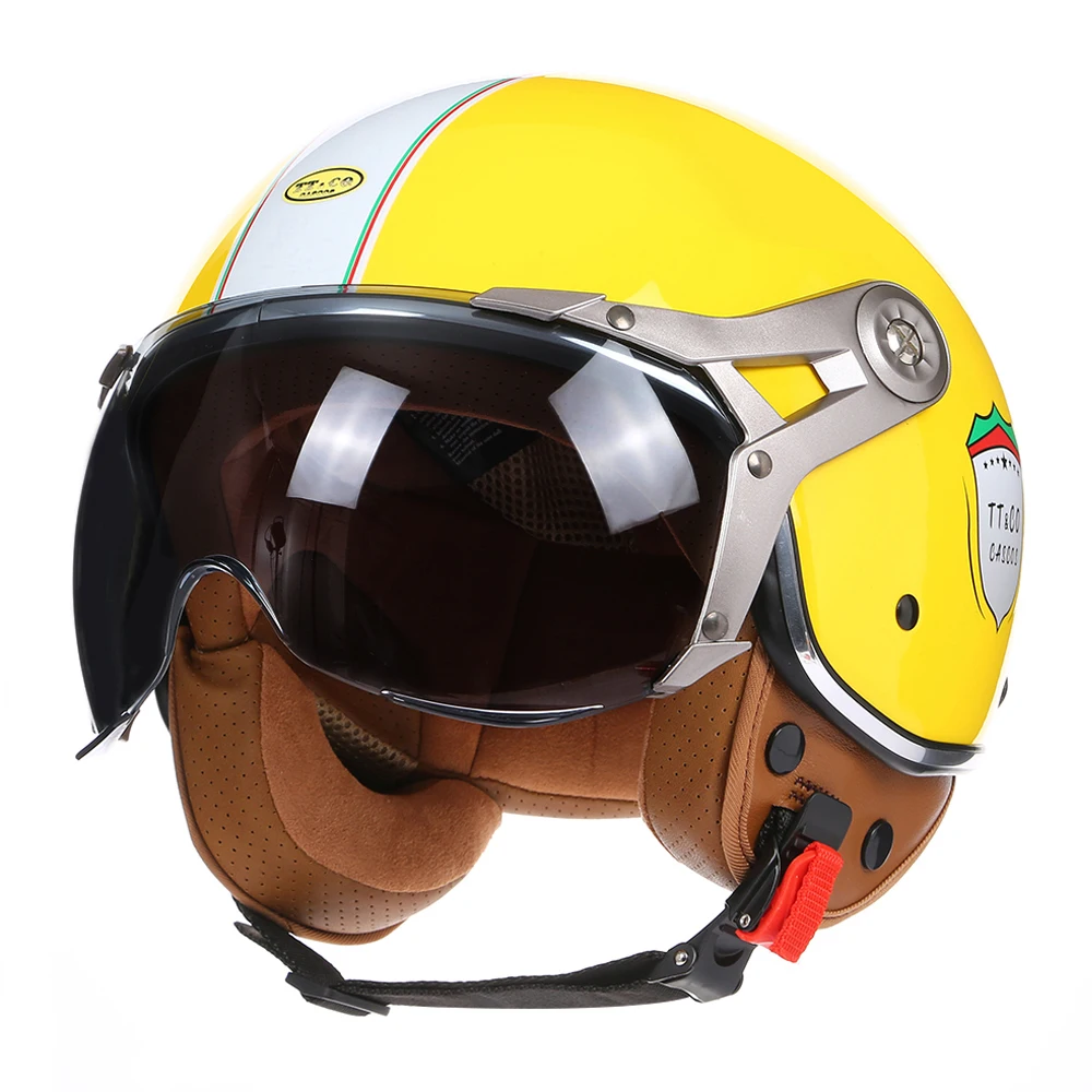 DOT ECE утвердил винтажный открытый шлем мотоциклетный 3/4 с открытым лицом ретро