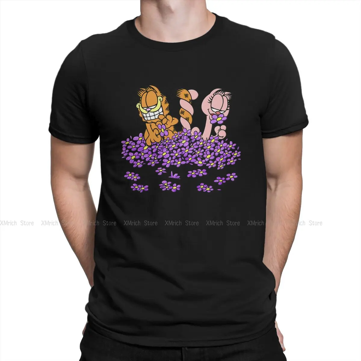

Men's Love Classic T Shirts Orange Cat Cotton Tops Vintage Short Sleeve Crew Neck Tees Birthday Gift T-Shirt