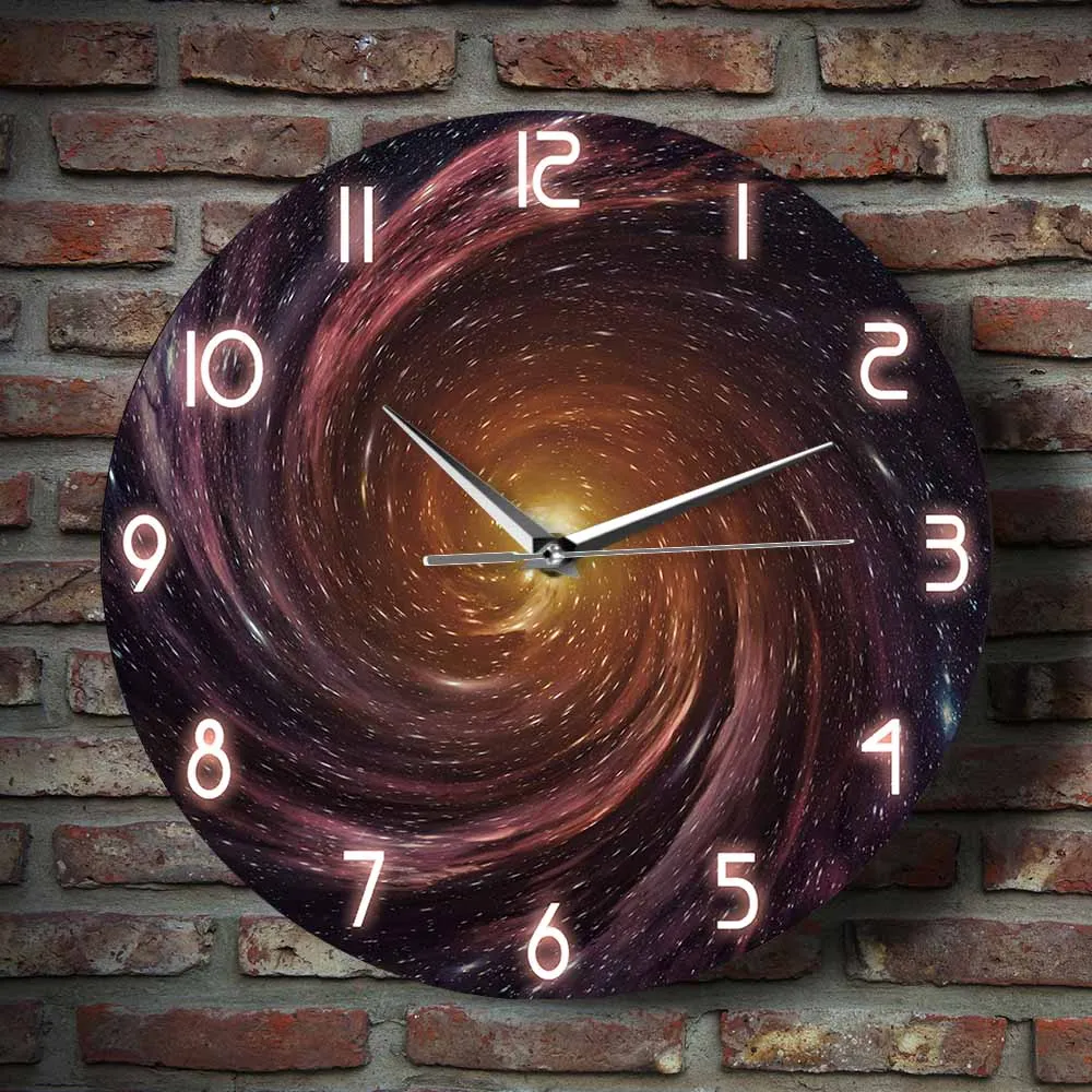 Настенные часы с принтом Вселенная черными отверстиями домашний декор тихие