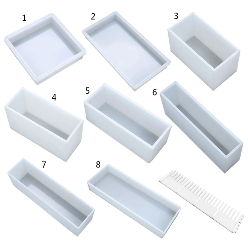 Силиконовые квадратные длинные прямоугольные формы из смолы для украшения