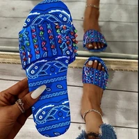 summer fashion womens shoes flat soled sandals and slippers color matching rivet slippers outdoor beach shoes large size 35 43