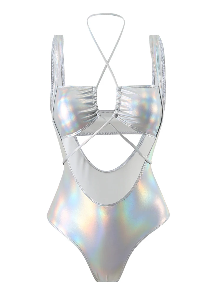 Vigoashely 2025 полые купальники с эффектом пуш-ап женский цельный купальник завязками