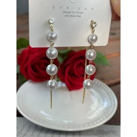 fashion luxury pearl earrings trendy rhinestone wedding woman jewelry drop earring