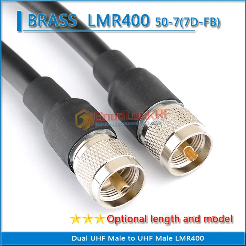 

Dual PL259 SO239 PL-259 SO-239 UHF Male to UHF Male Coaxial Pigtail Jumper LMR400 RG8 RG8U RG8/U SYWV50-7 7D-FB extend Cable