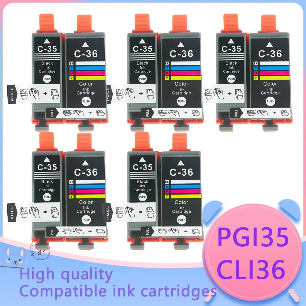 

PGI-35 PGI35 CLI-36 CLI36 Color Compatible Ink Cartridge 35 36 pgi35 cli36 for Canon PIXMA IP100 iP110 IP100B TR150 Printer