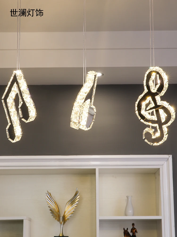 Простая Современная хрустальная креативная Люстра для музыкальных нот FQ |
