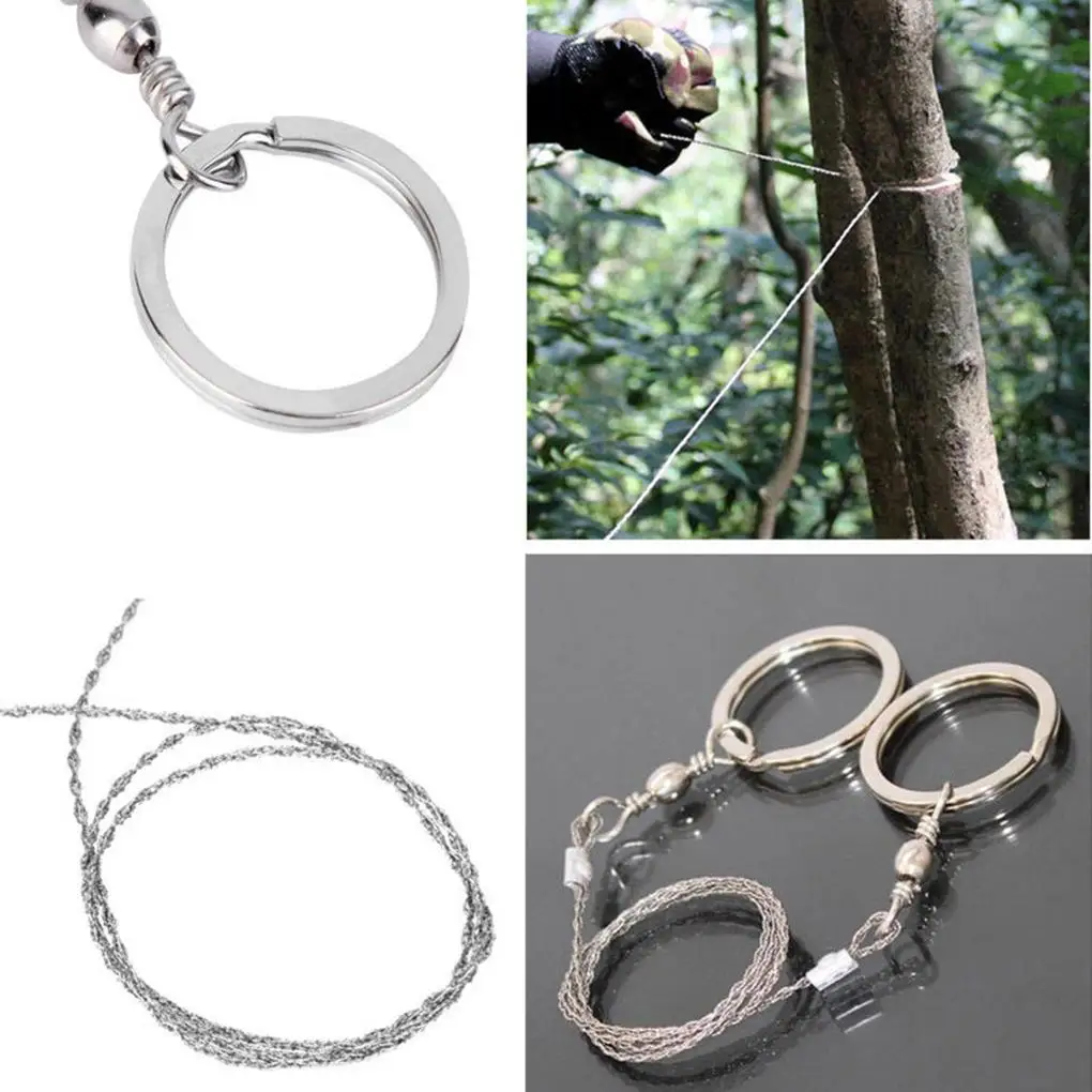 

Steel Wire Emergent Survival Wire Saw Camp Hike Outdoor Mountain climb Cut Hunt Fish hand Tool Fretsaw Bushcraft Kit