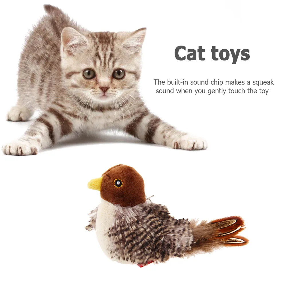 

Имитация птичьей мыши, искусственная плюшевая кукла, звуковая кошка, Интерактивная игрушка