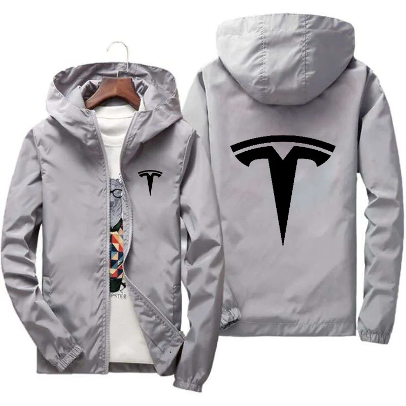 

Tesla En Najaar Nieuwe Rits Hooded Stijl Print Classicmen Dunne Sweatshirts Vest Rits Hoodie Jas Mannelijke