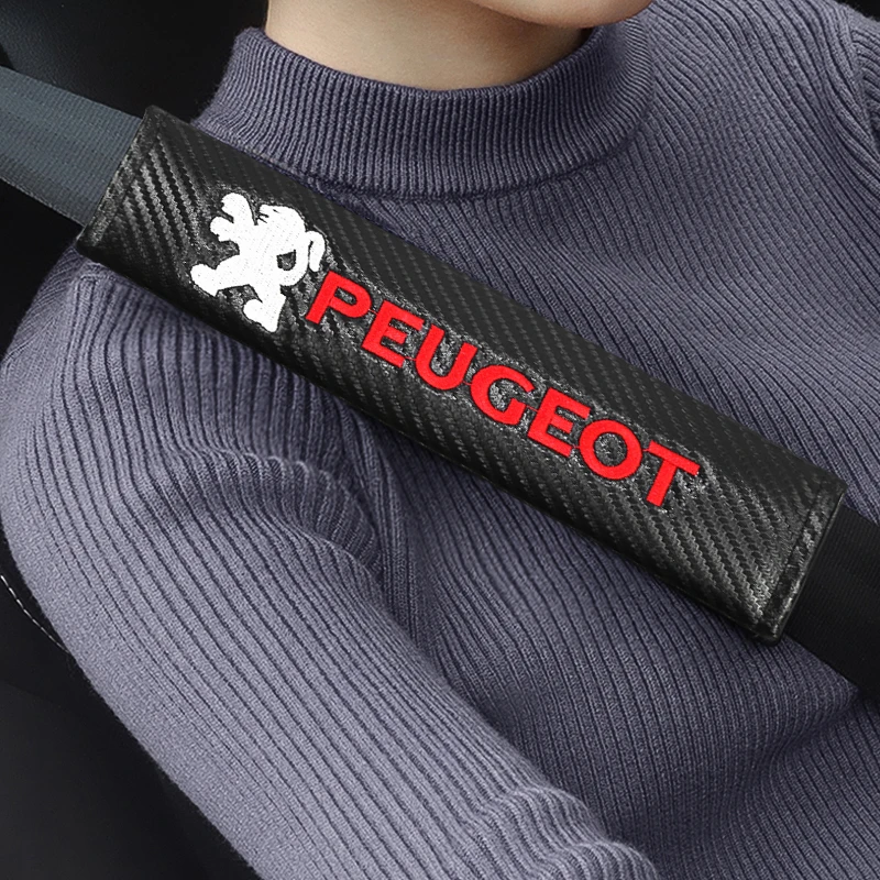 

Car Emblem Badge Styling Seat Belt Shoulder Pads Seat Belt Cover For Peugeot 106 107 205 206 807 508 2008 3008 4007 4008 5008 SW