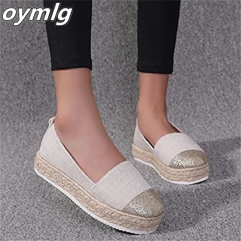 

2022 new shallow mouth color matching single shoes hemp rope bottom casual fisherman shoes large size thick bottom women's shoes