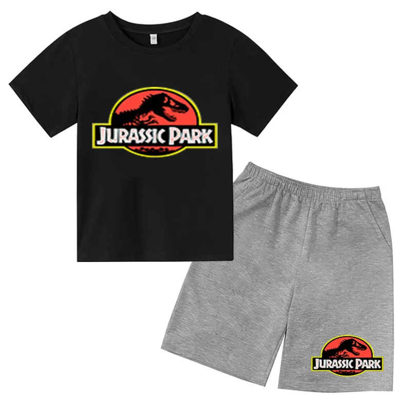 

Summer Kids T Shirt Set Jurassic Park T Shirt Boy Girls Dinosaur Shirt Print Jurassic World Kids Clothing Casual Set