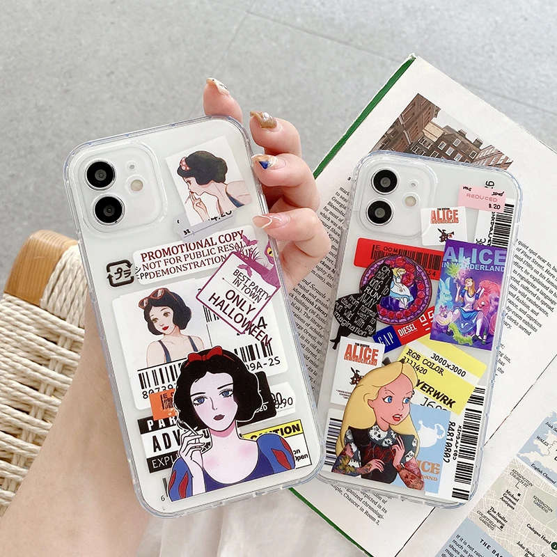 

Disney Transparent Snow White For iPhone 7 7plus 8plus iphone 11 11Pro Max 12 12pro 12 Pro Max 13 13pro 13 Pro Max Capa