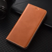 Wax Texture Genuine Leather Phone Case for Infinix Smart Pro Smart 2021 Cowhide Magnetic Flip Cover Protect Card Wallet