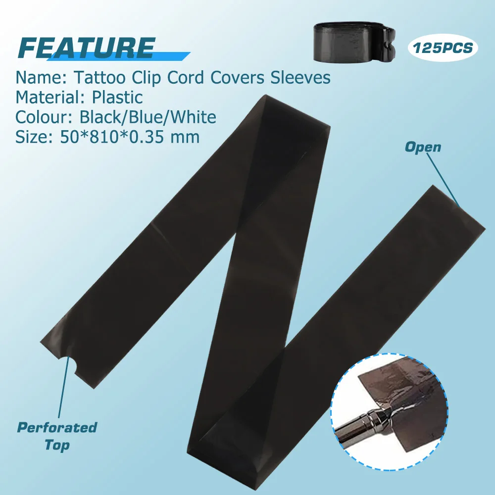 EMALLA 125 шт. одноразовые сумки для тату-ручек чехол татуировки зажим шнура рукава