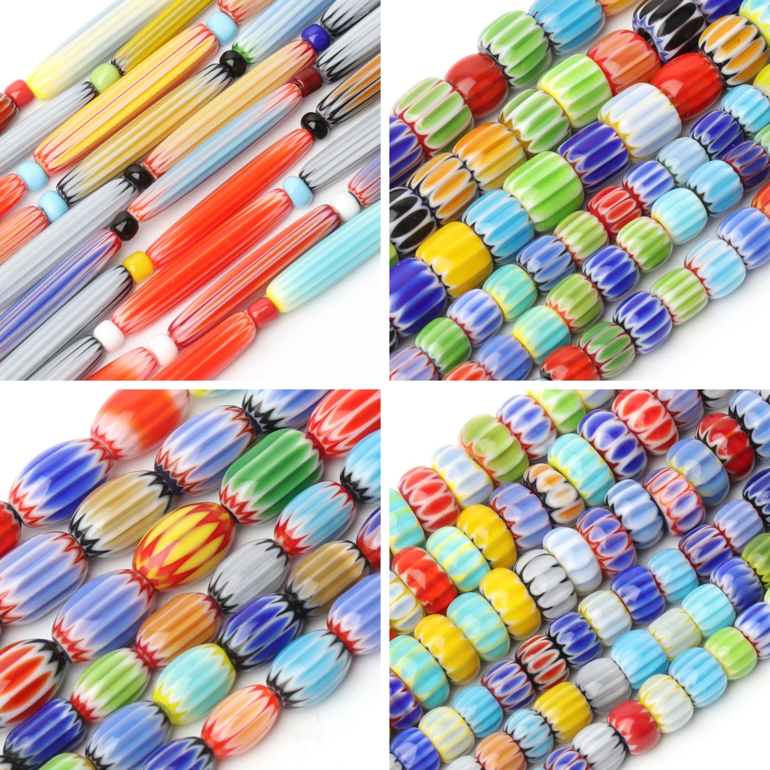 1 шт. мульти-стиль Millefiori муранские бусины лэмпворк красочные в форме барабана для