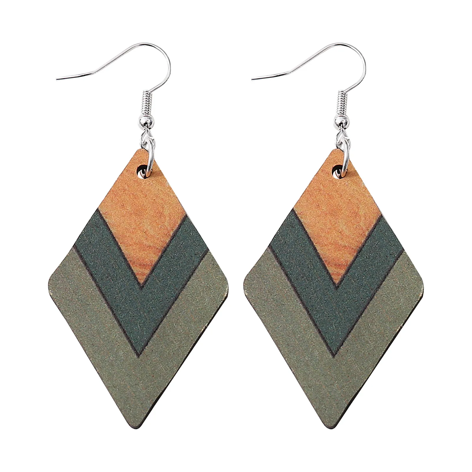 Деревянные Серьги С Градиентом Кленового Листа Двусторонние Носимые Украшения