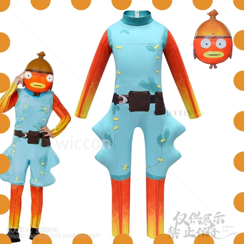 Аниме фильм косплей костюмы на Хэллоуин дети Disfraz рыба пушистый комбинезон маска