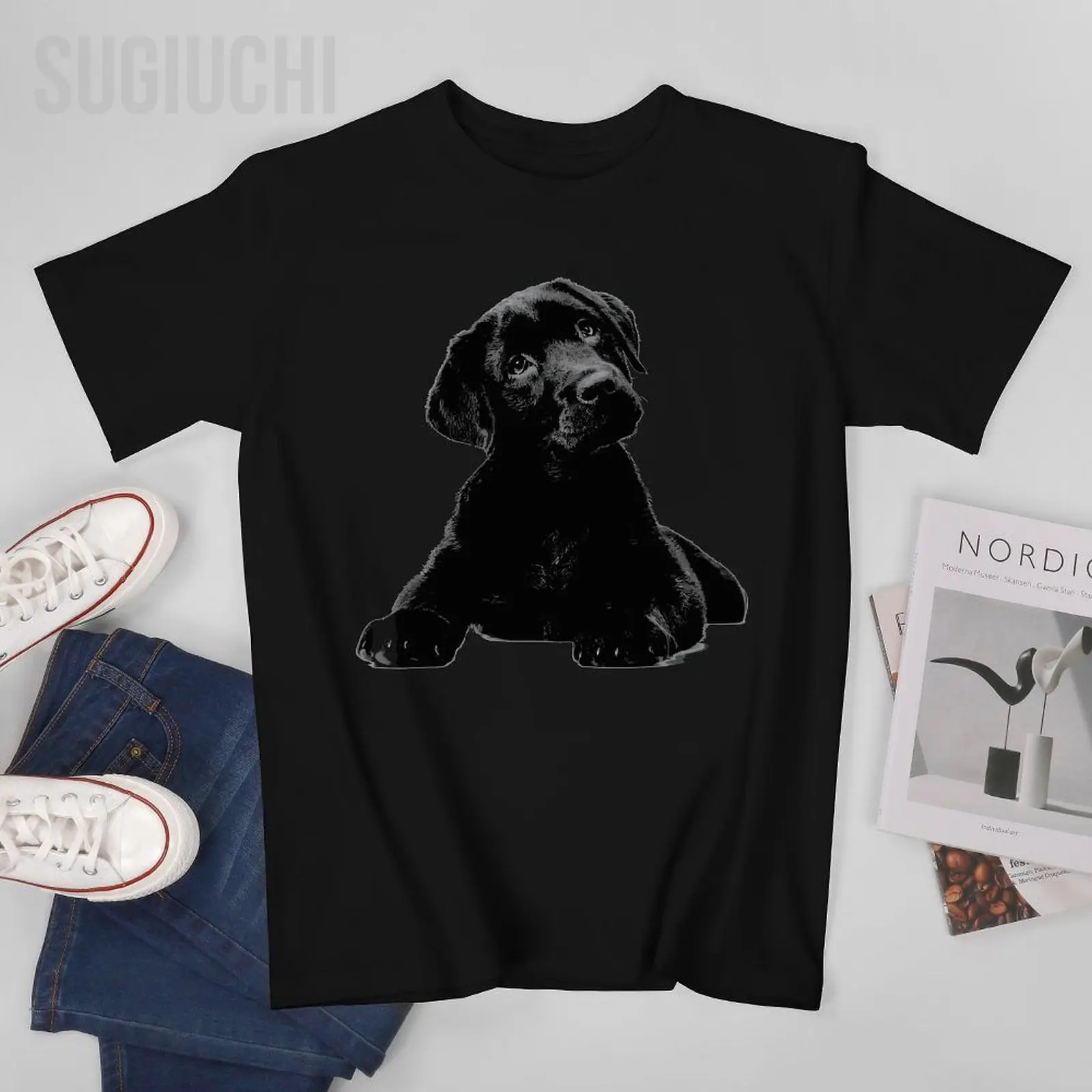 

Men Black Lab Labrador Retriever Puppy Dog Graphic Dog Mom Tshirt Tees O-neck T Shirts Women Boys 100% Cotton T-Shirt Unisex