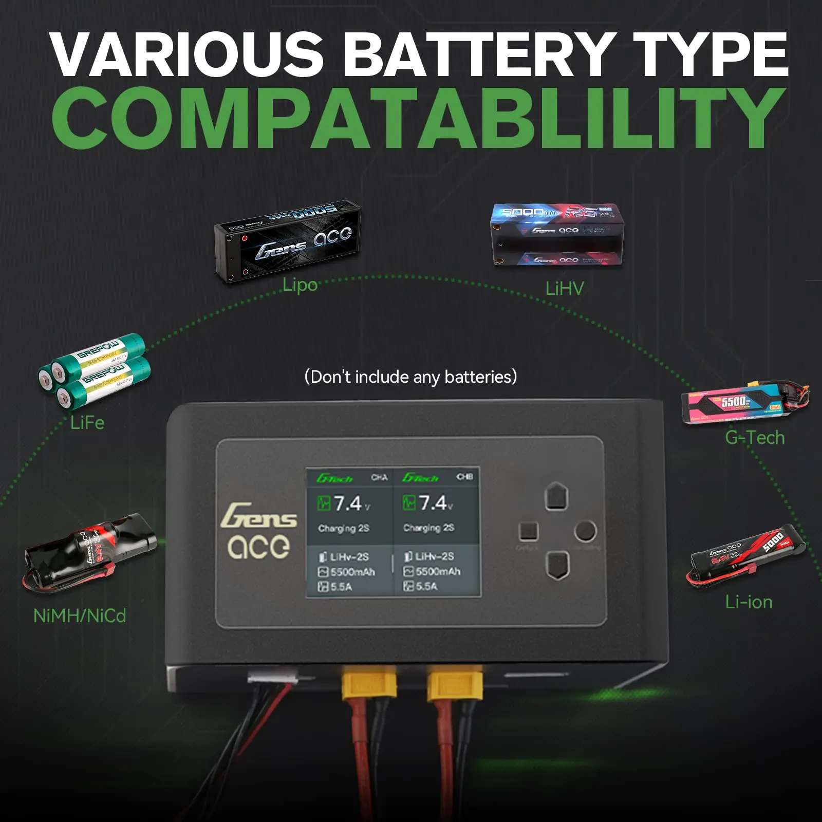 Зарядное устройство Gens Ace для литий-полимерных аккумуляторов IMARS D300 серии G-Tech