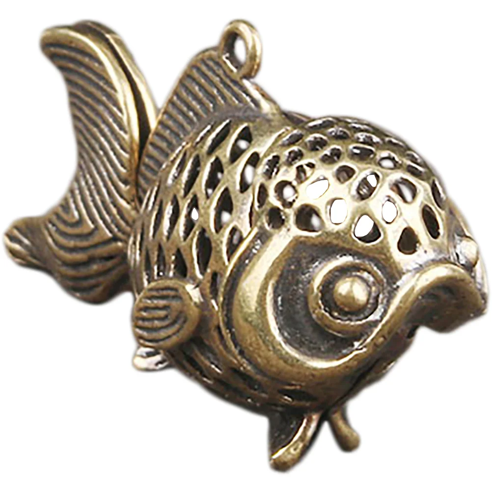 

Garden Fish Sculpture Home Figurine Retro Figure Ornament Brass Office Decoration