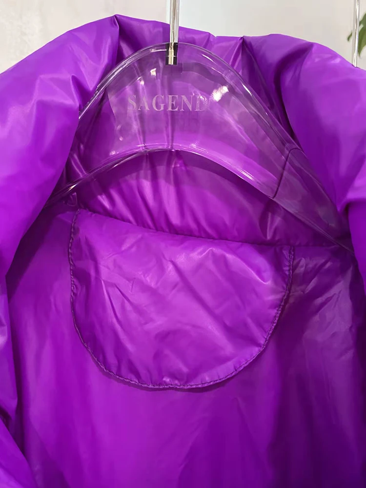 Sister Fara Fashion Short Hooded Down Jacket Women Loose Casual Warm Thicken Winter Parka 90 White Duck Down Down Coat Jacket