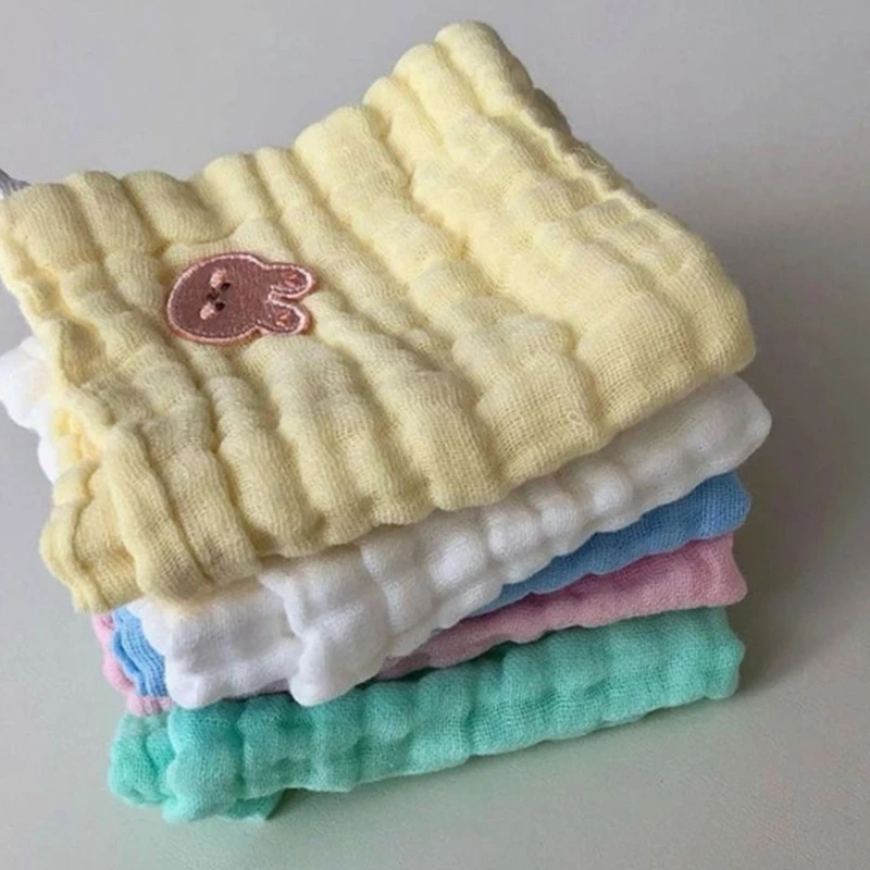 

5Pcs Cotton Face Towel Baby Wiping Towel Feeding Bibs Soft Square Hand Cloth