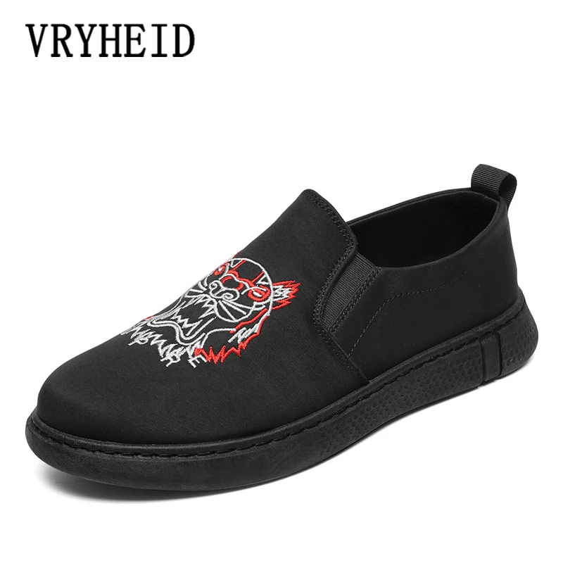 

VRYHEID Men's Canvas Slip on Loafer Low Top Fashion Sneaker With Soft Insole Causal Sports Shoes Male Comfortable Walking Shoes