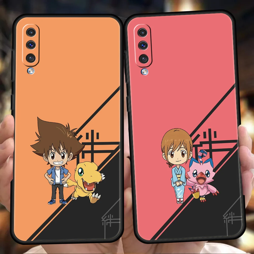

Digimon Cute Phone Case For Samsung Galaxy A53 A73 A33 A23 A13 A12 A22 A02 A50 A70 A20 A10 A20S 5G Black Silicone Cover Fundas
