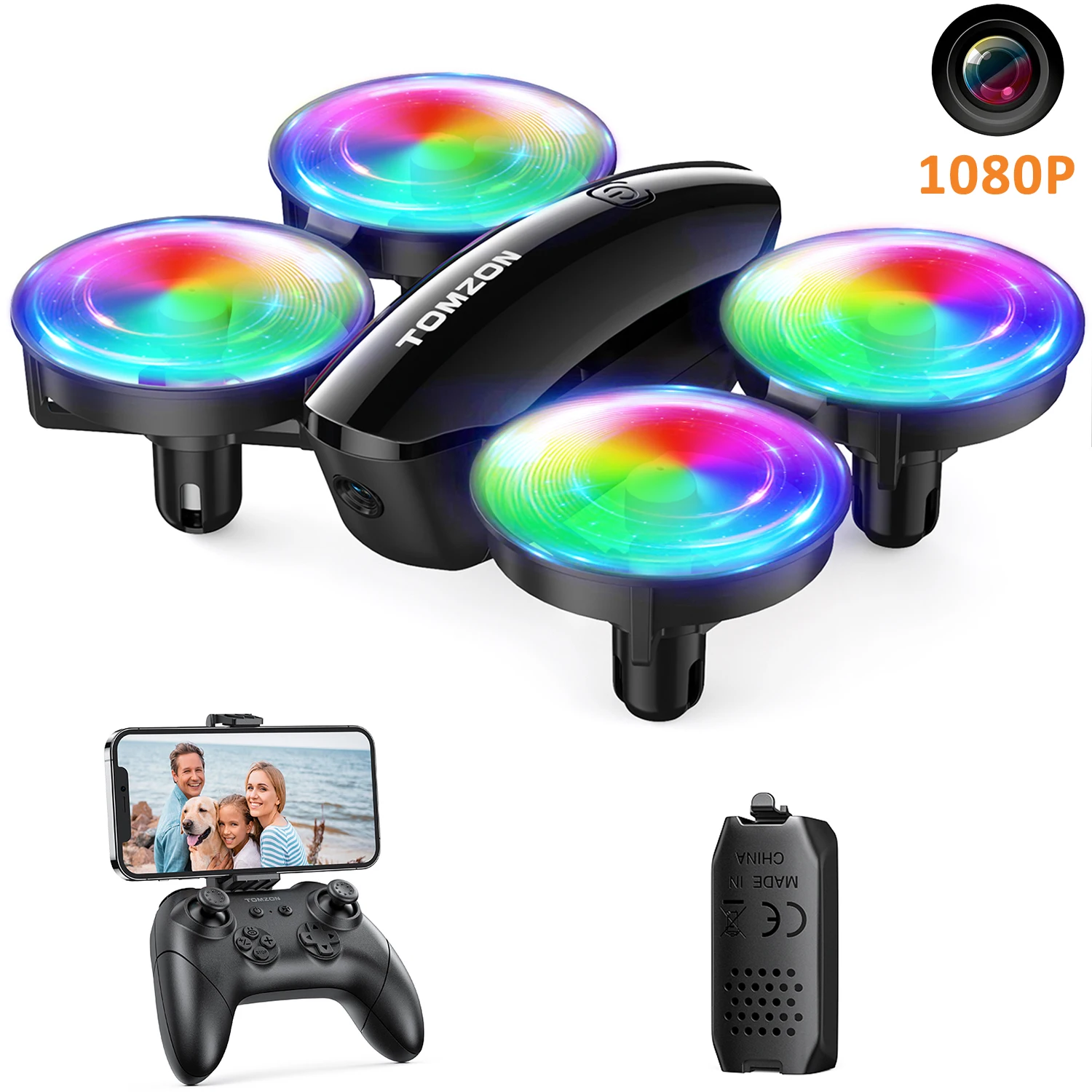 

TOMZON A23W RC Quadcopter with Camera Mini Drone 2.4G Remote Control Helicopter Easy to Fly Small Dron for Kids Boys Toys