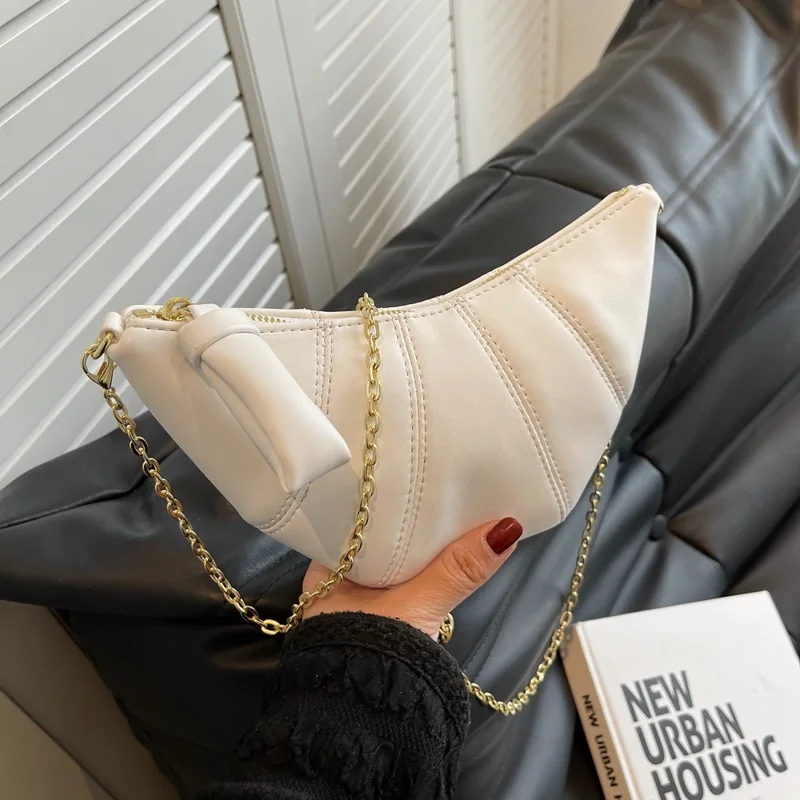 

Модные сумки через плечо в полоску на цепочке для женщин, летняя новая Брендовая женская сумка 2022, модные повседневные женские сумки-хобо