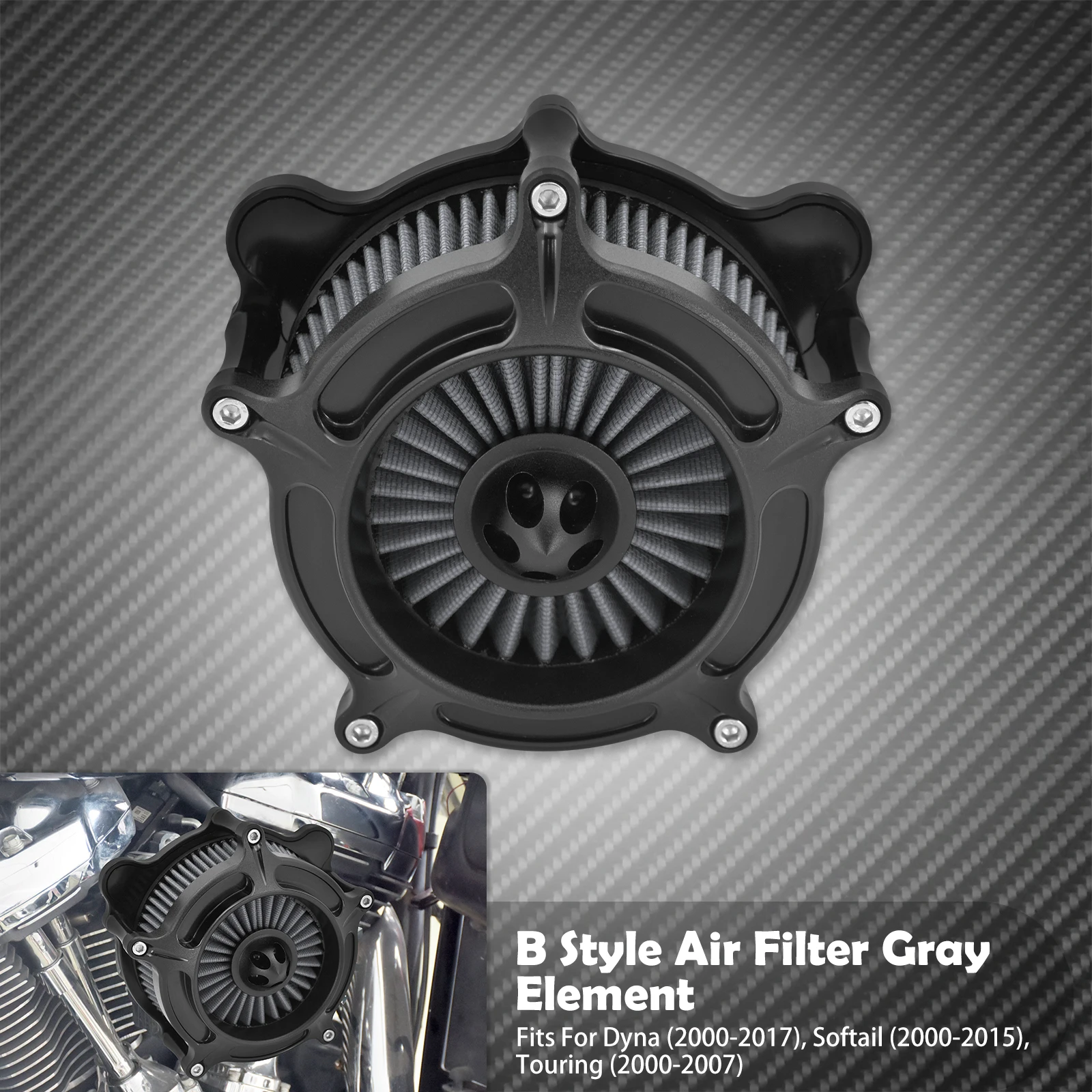 

Воздушный фильтр для мотоцикла, серый элемент, впускной фильтр CNC для Harley Touring FLHT FLHX Sportster XL Dyna Softail FLHC
