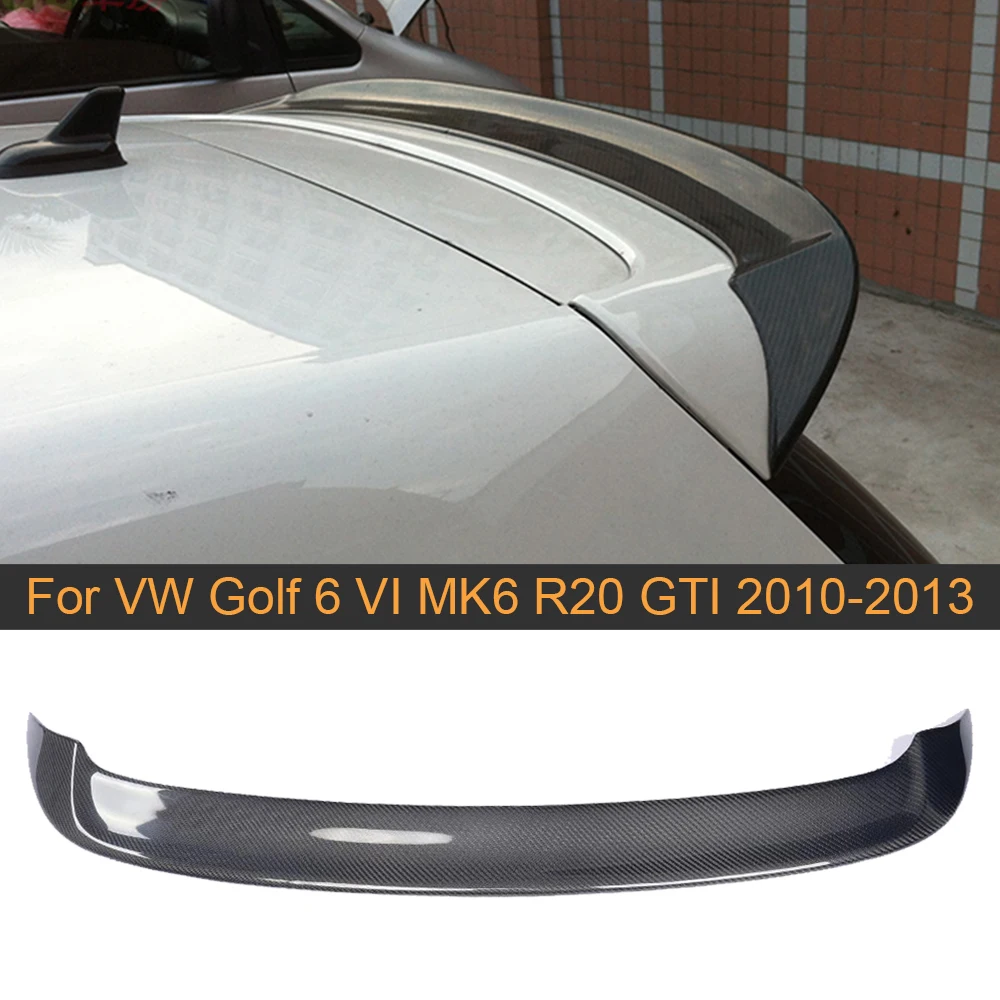 

High Quality Carbon Fiber Car Rear Wing Spoiler For VW Golf 6 VI MK6 R20 GTI 2010-2013 Auto Car Spoiler Wing Boot Lip Black FRP