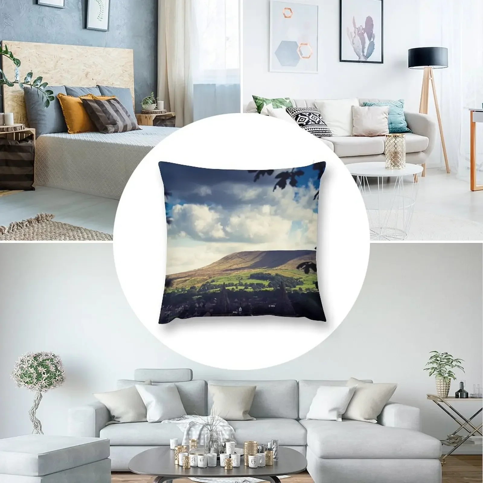 Чехол для подушки Pendle Hill Clitheroe Lancashire полиэстер