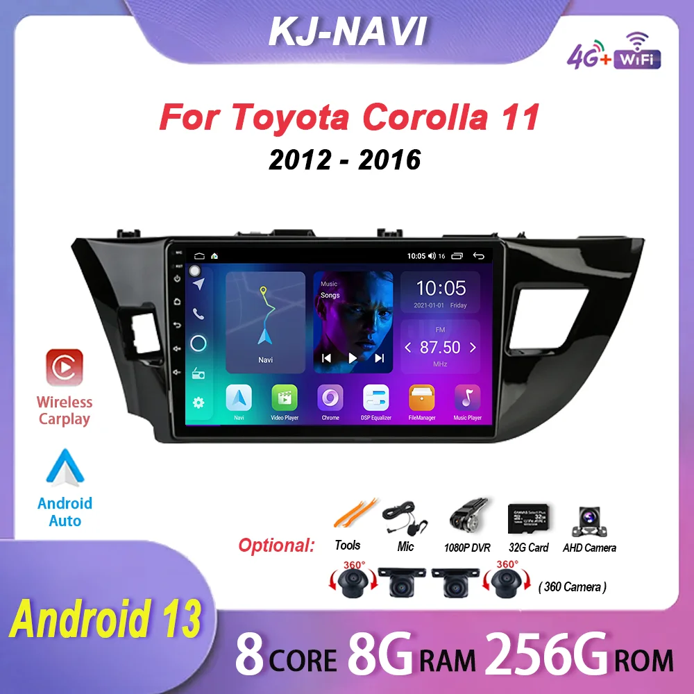 

Android 13 For Toyota Corolla 11 2012 - 2016 Car Radio Multimedia Video Player Navigation 2K 4G LET No 2din 2 din